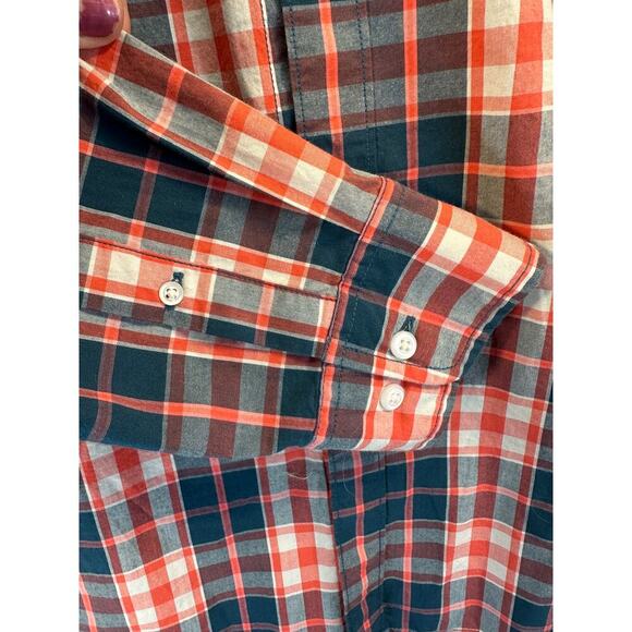 Rye by Hawker Rye Men Button Up Plaid Shirt Slim Fit Green Coral 100% Cotton EUC - Picture 4 of 10